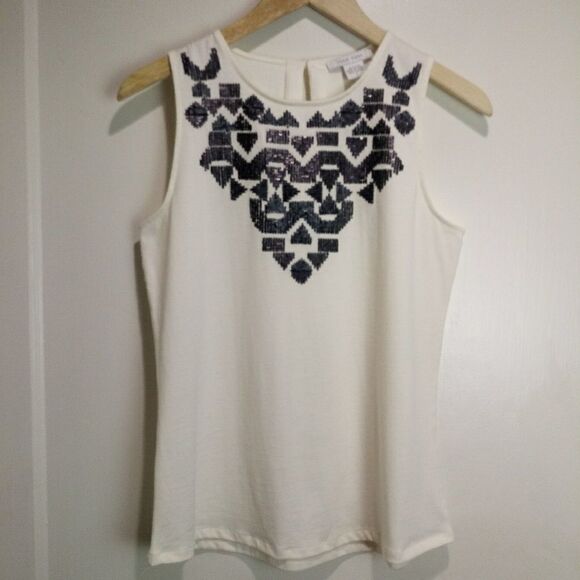 Joan Vass Sequined Sleeveless Shell - Picture 4 of 7